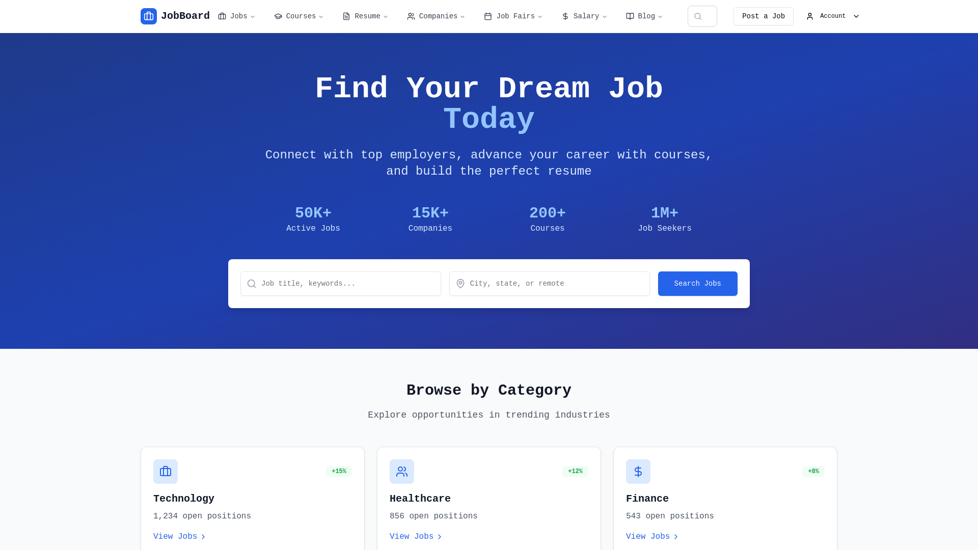 Website Template: job portal website