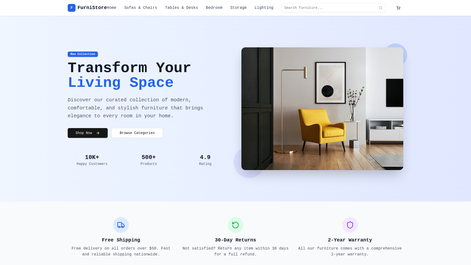 Website Template: Furniture Store