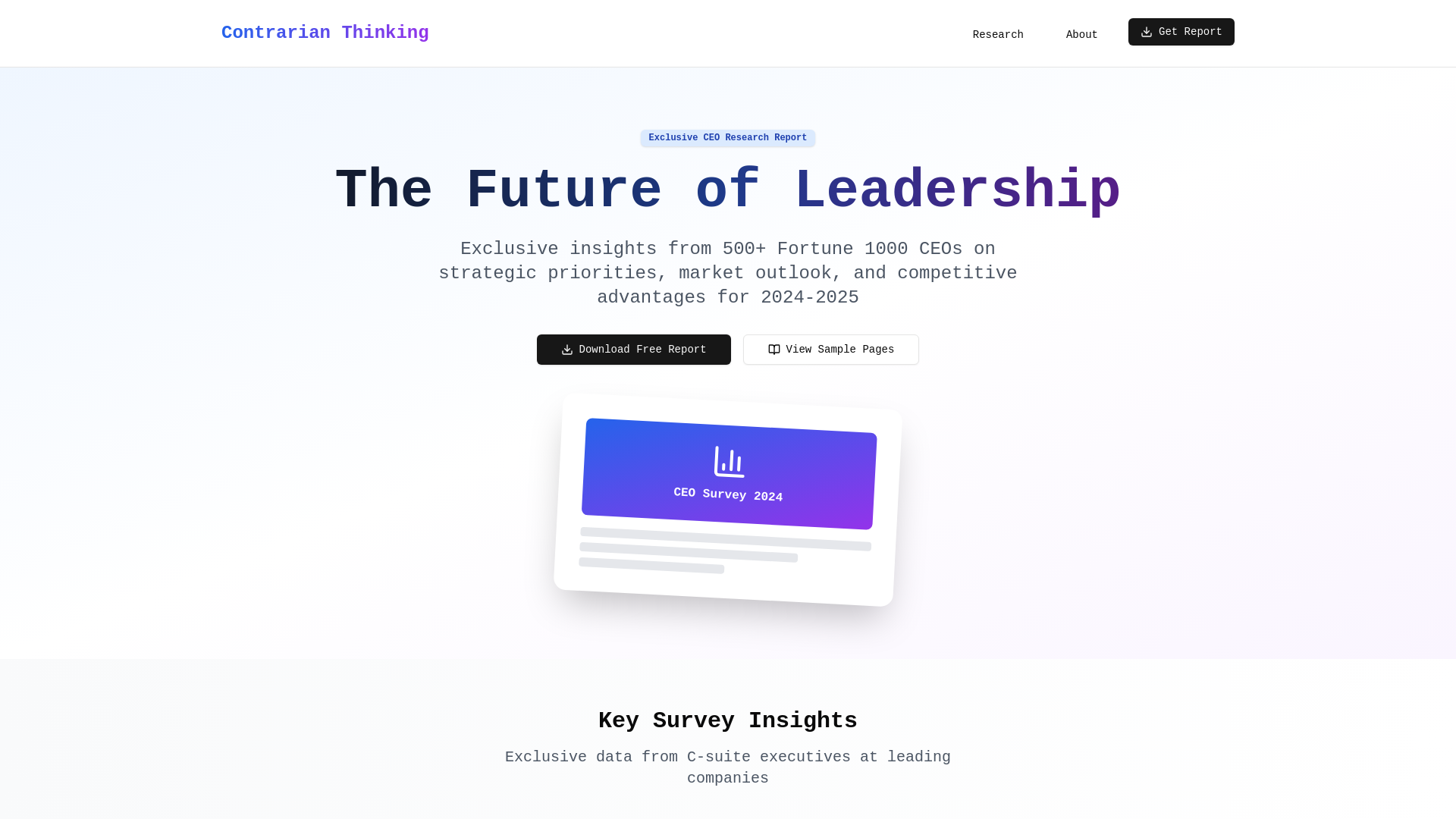 Website Template: CEO Survey Report