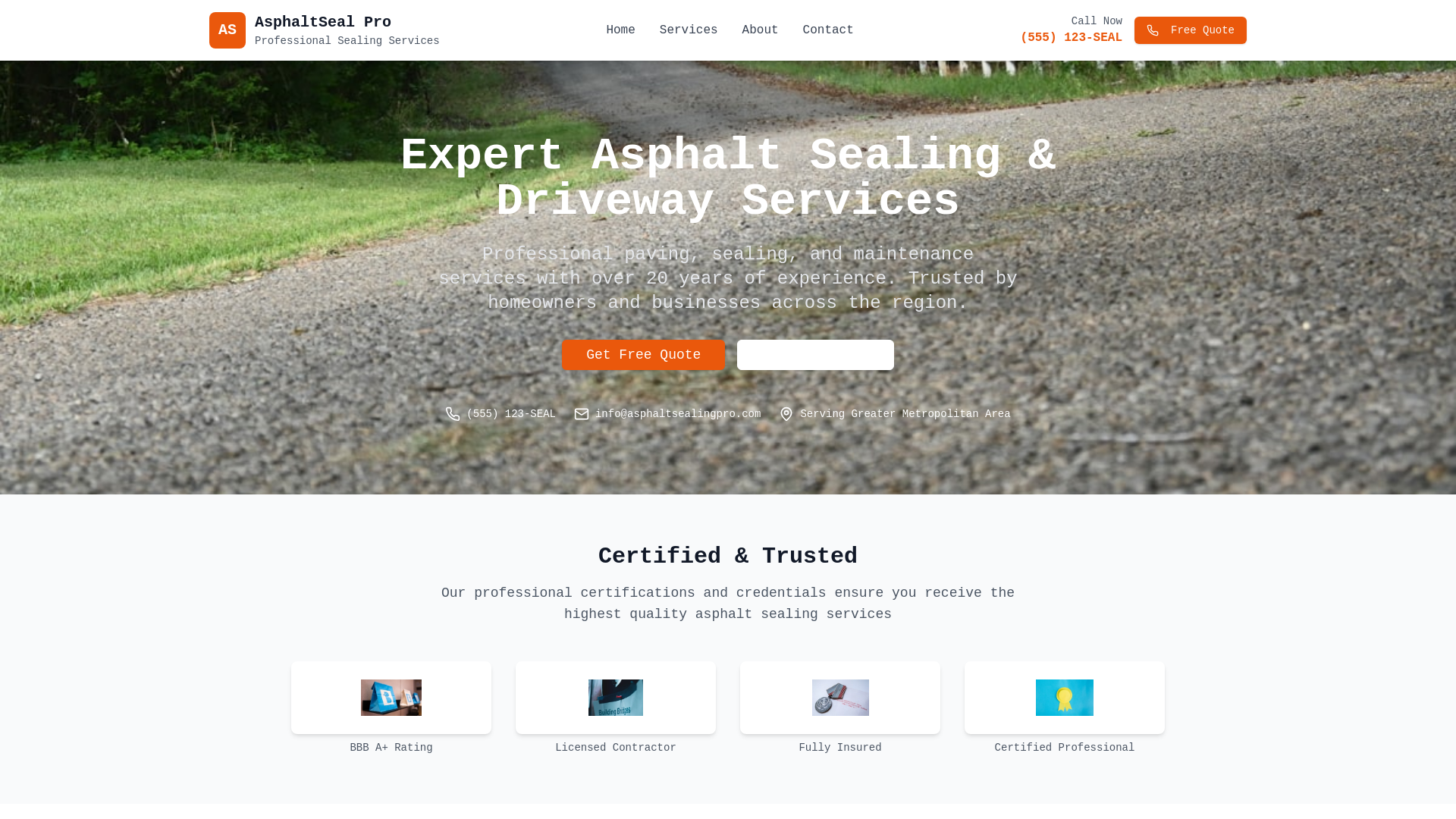 Website Template: Professional Sealing Service