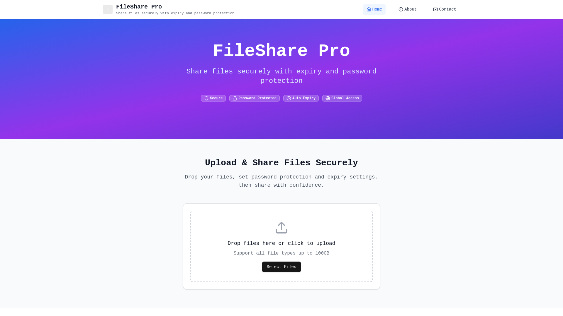 Website Template: file sharing website