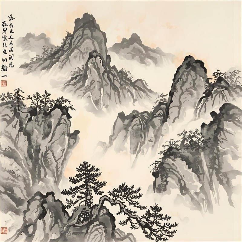 Ink Wash Mountains