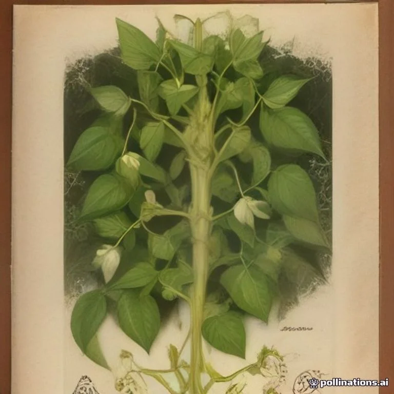 Classical botanical illustration of 土茯苓 / 冷饭团 / 草禹余粮 — Smilax glabra Roxb.