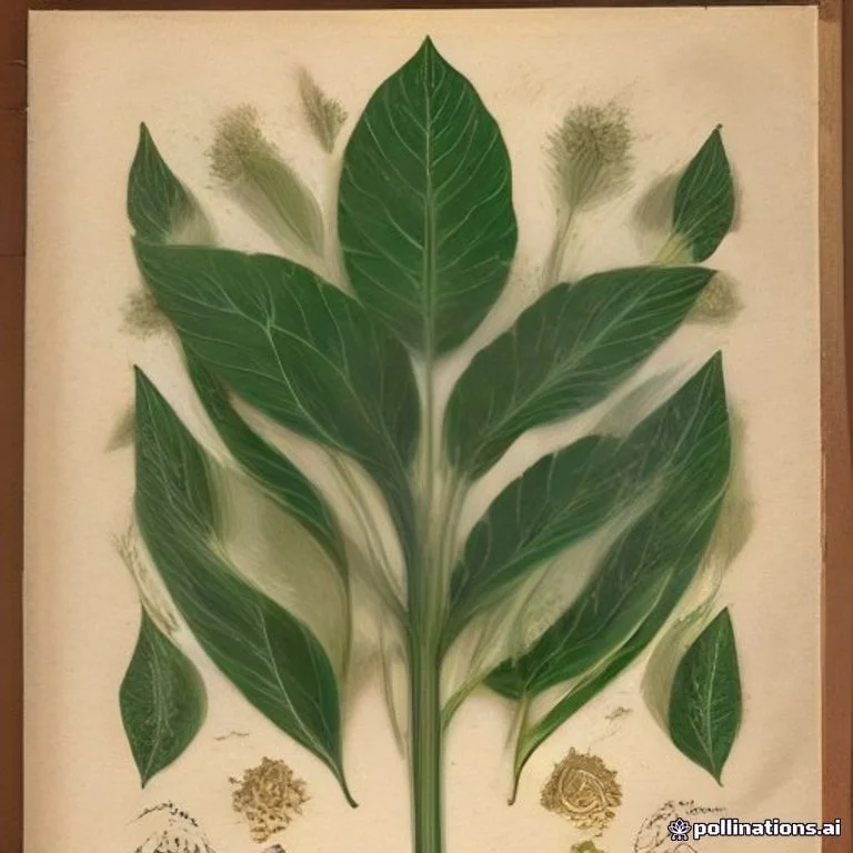 Classical botanical illustration of 箭叶千年芋 / 假千年健 / 箭叶春芋 / 柯摩洋 — Homalomena sagittifolia Jungh. ex Schott