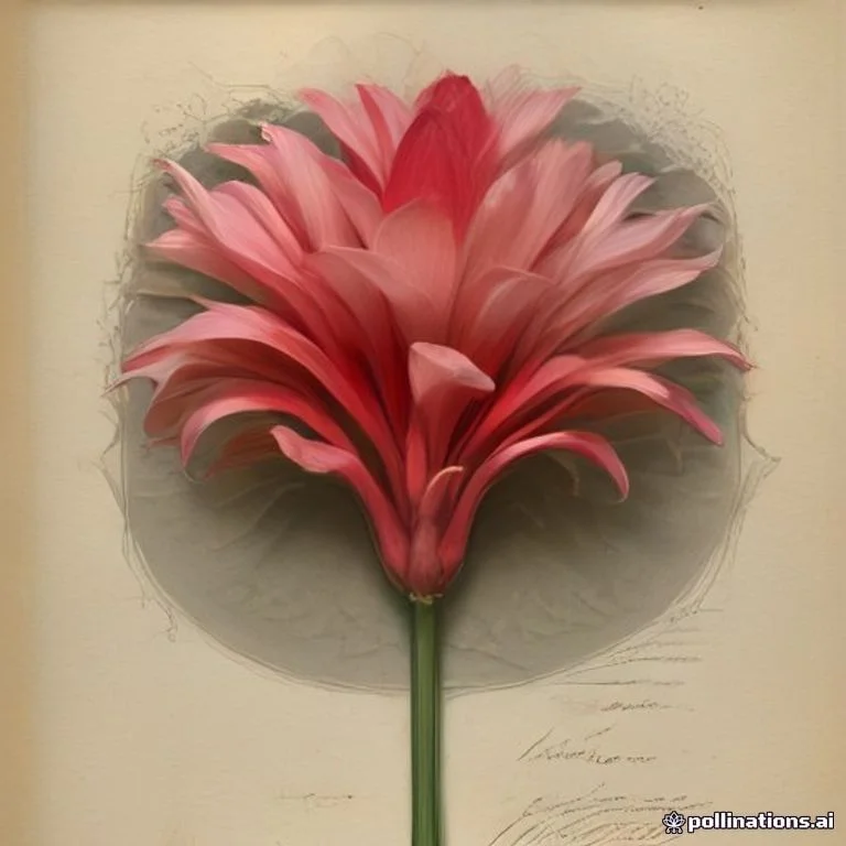Classical botanical illustration of 火炬姜 / 姜花 / 瓷玫瑰 / 菲律宾蜡花 — Etlingera elatior (Jack) R.M.Sm. (syn. Nicolaia elatior)