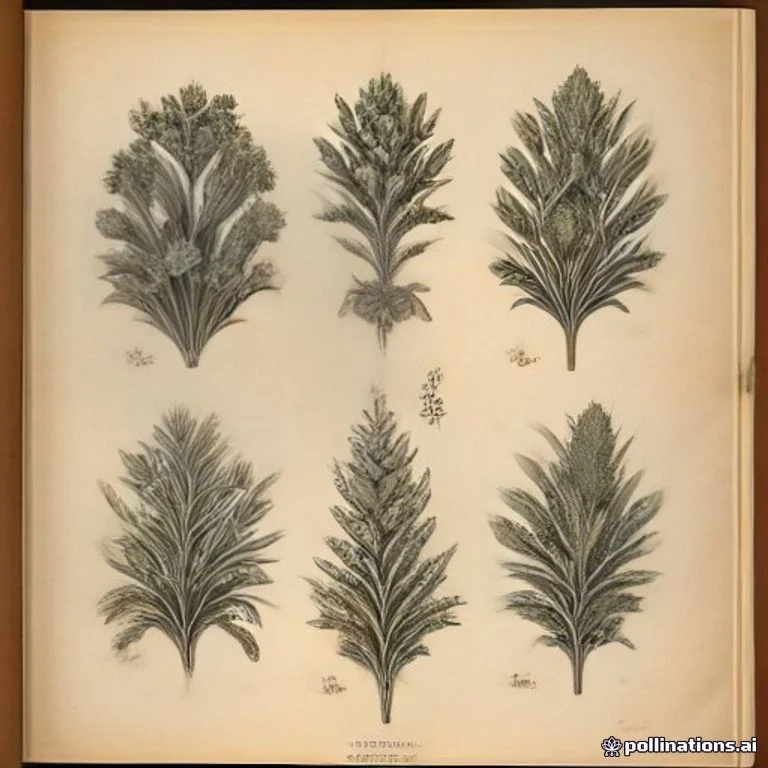 Classical botanical illustration of 假千日红 / 银花千日红 / 白千日红 / 伏生千日红 — Gomphrena celosioides Mart. (syn. Kyphocarpa angustifolia)