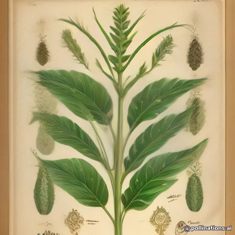 Classical botanical illustration of 白花老鼠簕 / 小花老鼠簕 / 刺鼠尾 — Acanthus ebracteatus Vahl