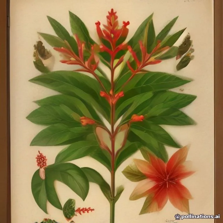 Classical botanical illustration of 爪哇龙船花 / 爪哇红绣球 / 团花龙船花 / 假仙丹花 — Ixora javanica (Blume) DC. (syn. Pavetta javanica)