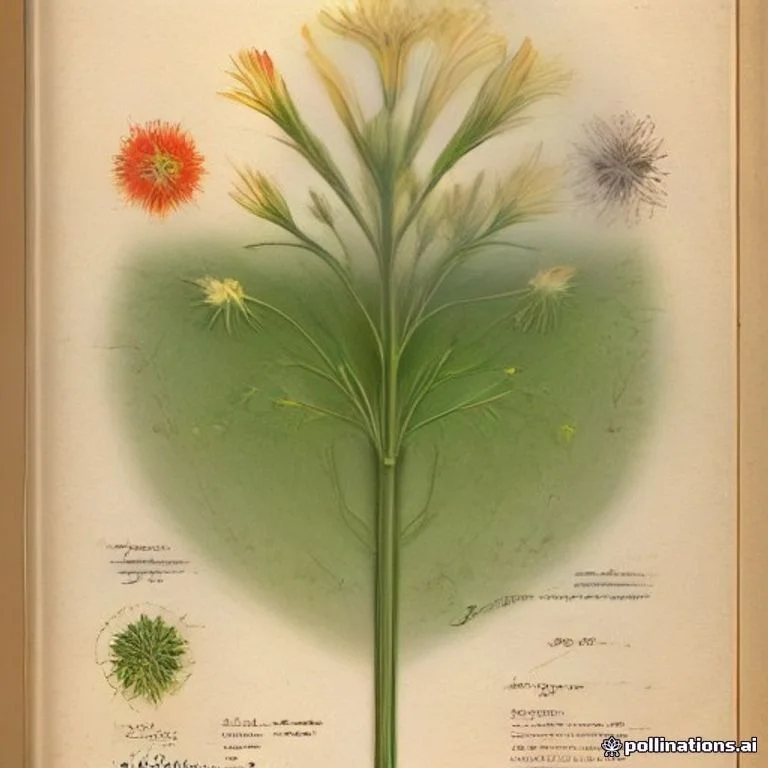 Classical botanical illustration of 帝皇乌榄 / 乌榄菜 / 帝皇乌兰 / 乌兰叶 / 假波斯菊 / 巴西野菊 — Cosmos caudatus Kunth (syn. Bidens berteriana, Cosmos carnosus)