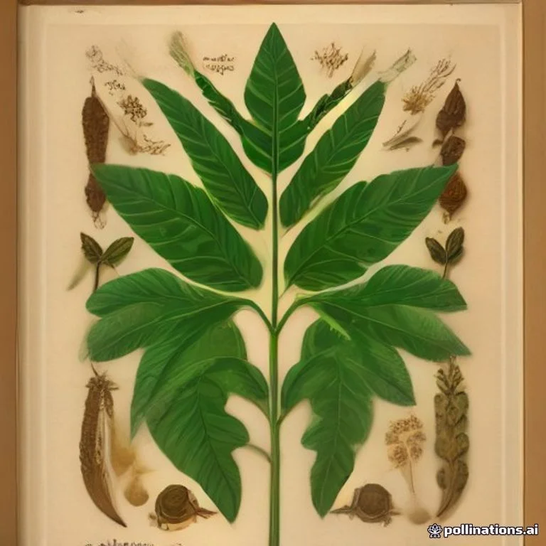 Classical botanical illustration of 翅荚决明 / 对叶豆 / 翼柄决明 / 环癣豆 / 倒卵叶决明 — Senna alata (L.) Roxb. (syn. Cassia alata, Herpetica alata)