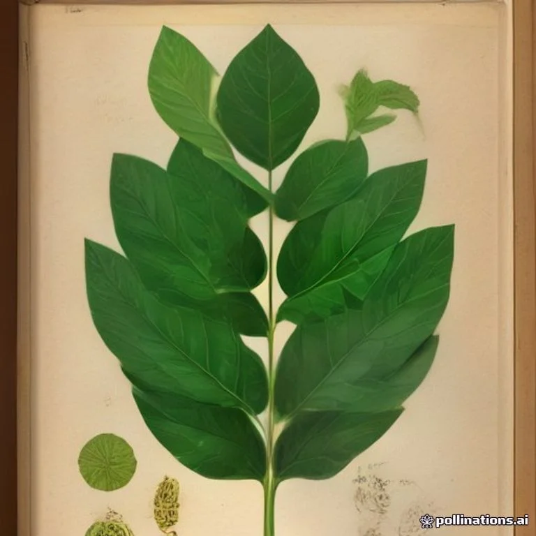 Classical botanical illustration of 圆叶福禄桐 / 盘叶南洋参 / 碗叶南洋参 / 盾叶南洋参 / 圆叶南洋参 — Polyscias scutellaria (Burm.f.) Fosberg (syn. Nothopanax scutellarium)