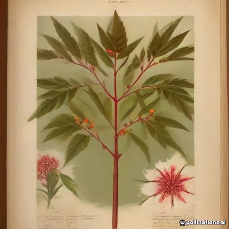 Classical botanical illustration of 尖叶东革阿里 / 小东革阿里 / 细叶东革阿里 / 尖叶阿里伞 — Eurycoma apiculata Benn.