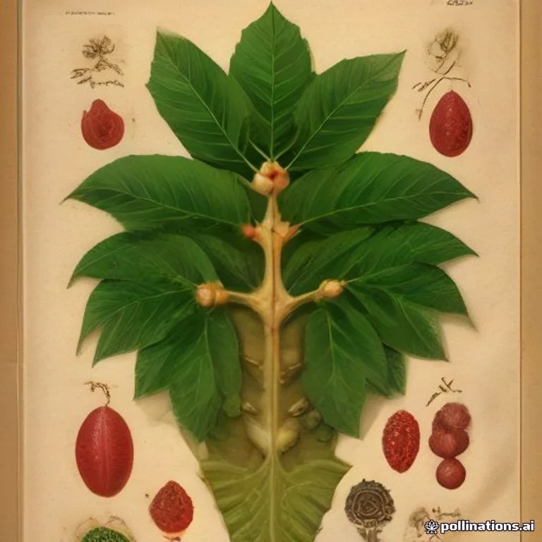 Classical botanical illustration of 粗糠柴 / 菲律宾野桐 / 噶马辣 / 猴面树 — Mallotus philippensis (Lam.) Müll.Arg. (syn. Croton philippense)