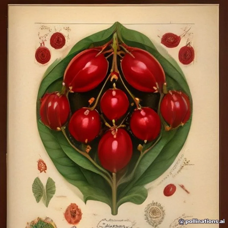 Classical botanical illustration of 肉豆蔻衣 / 豆蔻花 / 夫利 / 肉果衣 / 顶豆蔻 — Myristica fragrans Houtt. (arillus)