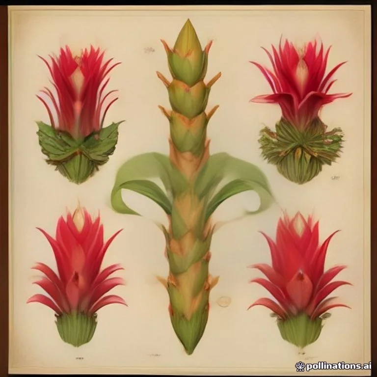 Classical botanical illustration of 闭鞘姜 / 广商陆 / 白头到老 / 水蕉花 / 樟柳头 / 土地公拐 — Cheilocostus speciosus (J.Koenig) C.D.Specht (syn. Costus speciosus, Hellenia speciosa)