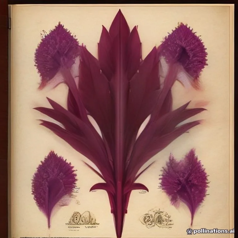 Classical botanical illustration of 紫红姜 / 奥氏姜 / 黑心苦姜 / 紫肉姜 — Zingiber ottensii Valeton