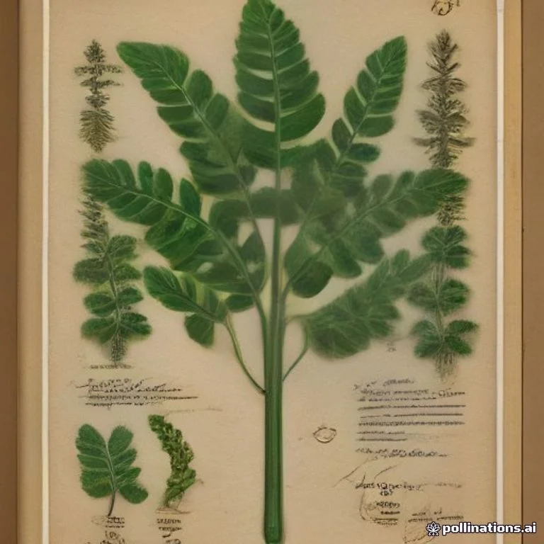 Classical botanical illustration of 铁线蕨 / 猪鬃草 / 少女发丝蕨 / 乌脚芒 / 水猪毛七 / 铁丝草 — Adiantum capillus-veneris L. (syn. Adiantum michelii)