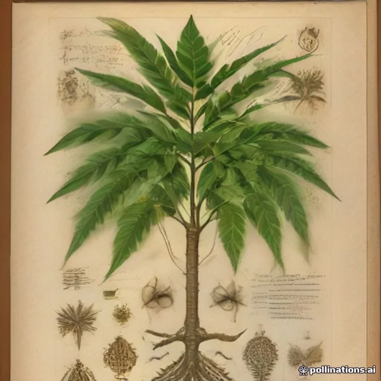 Classical botanical illustration of 吉贝 / 美洲木棉 / 爪哇木棉 / 白花木棉 / 锦地木棉 — Ceiba pentandra (L.) Gaertn. (syn. Bombax pentandrum, Eriodendron anfractuosum)