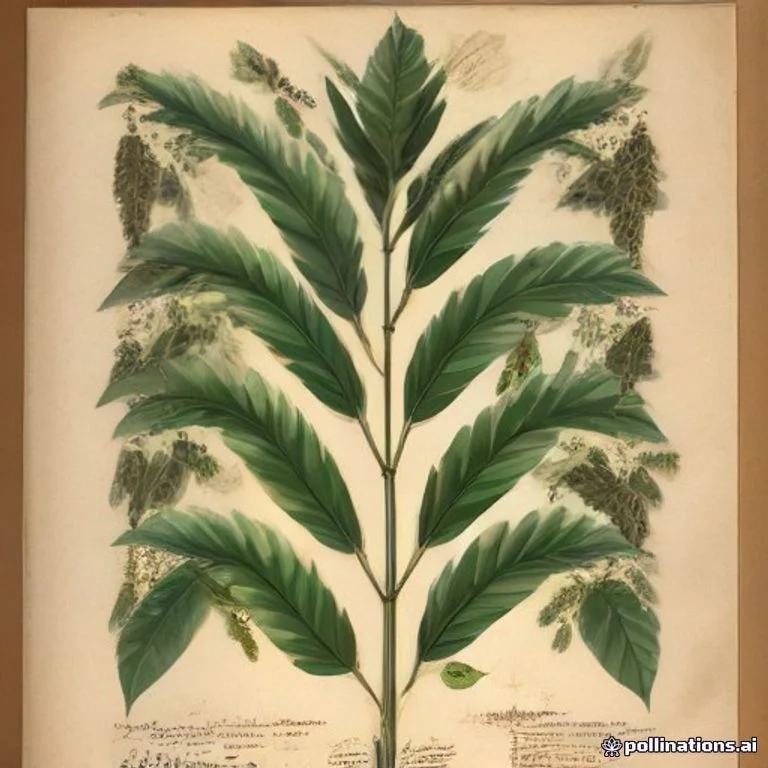 Classical botanical illustration of 大球花豆 / 树豆 / 爪哇大豆 / 印度球花豆 / 爪哇球花豆 — Parkia timoriana (DC.) Merr. (syn. Parkia roxburghii, Parkia javanica)