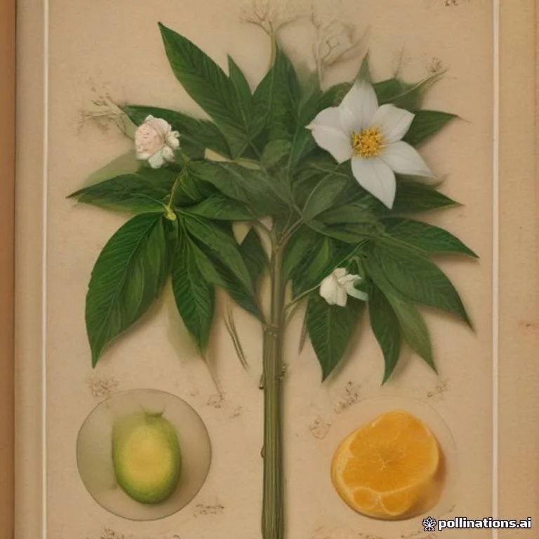 Classical botanical illustration of 木橘 / 孟加拉榅桲 / 印度苹果 — Aegle marmelos (L.) Corrêa