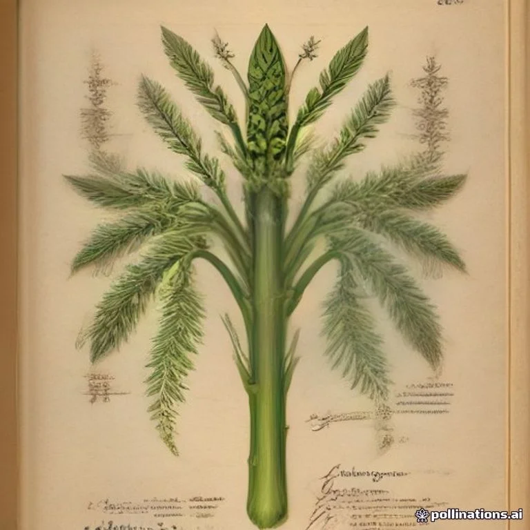 Classical botanical illustration of 印度天门冬 / 萨塔瓦里 / 百根草 / 喜马拉雅天门冬 / 多刺天门冬 — Asparagus racemosus Willd. (syn. Asparagus sarmentosus, Asparidopsis racemosa)