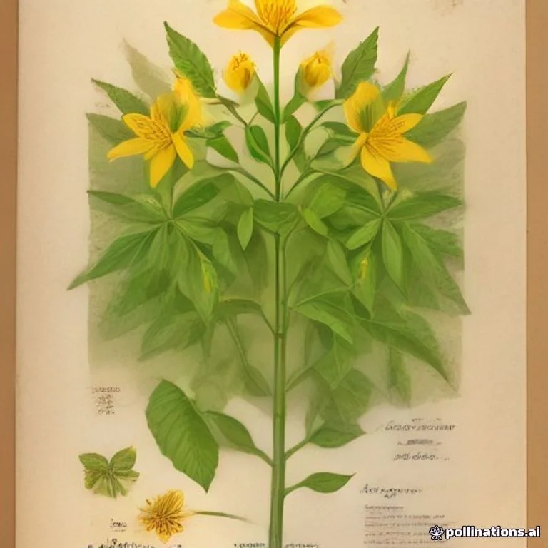 Classical botanical illustration of 黄钟花 / 金钟花 / 黄树槐 / 假黄槐 / 黄金号角 — Tecoma stans (L.) Juss. ex Kunth (syn. Bignonia stans, Stenolobium stans)