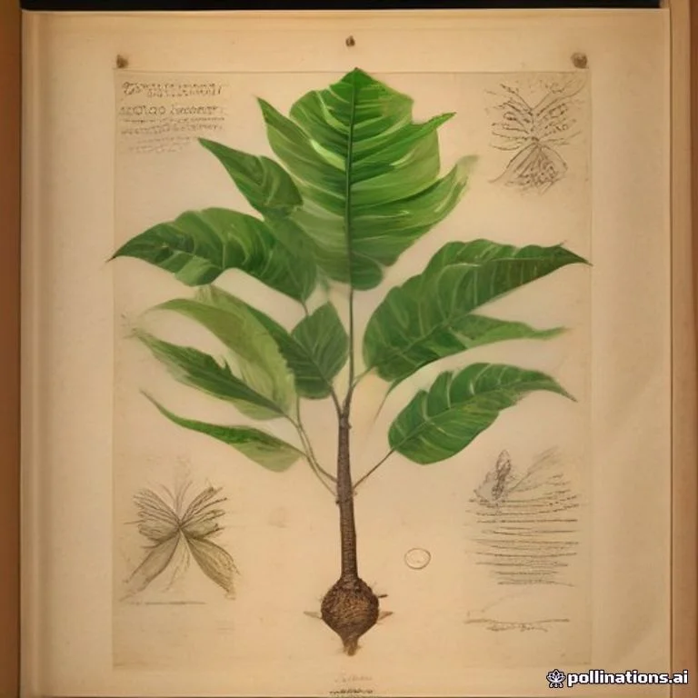 Classical botanical illustration of 尖蜜拉 / 榴莲蜜 / 蜜下萝 / 小波罗蜜 / 树菠萝同属 — Artocarpus champeden (Lour.) Stokes (syn. Artocarpus integer, Radermachia integra)