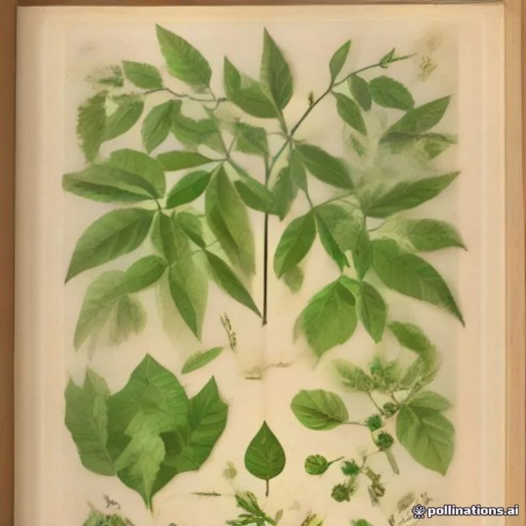 Classical botanical illustration of 印度火筒树 / 膜叶火筒树 / 假火筒树 / 爪哇火筒树 — Leea indica (Burm.f.) Merr. (syn. Leea sambucina)