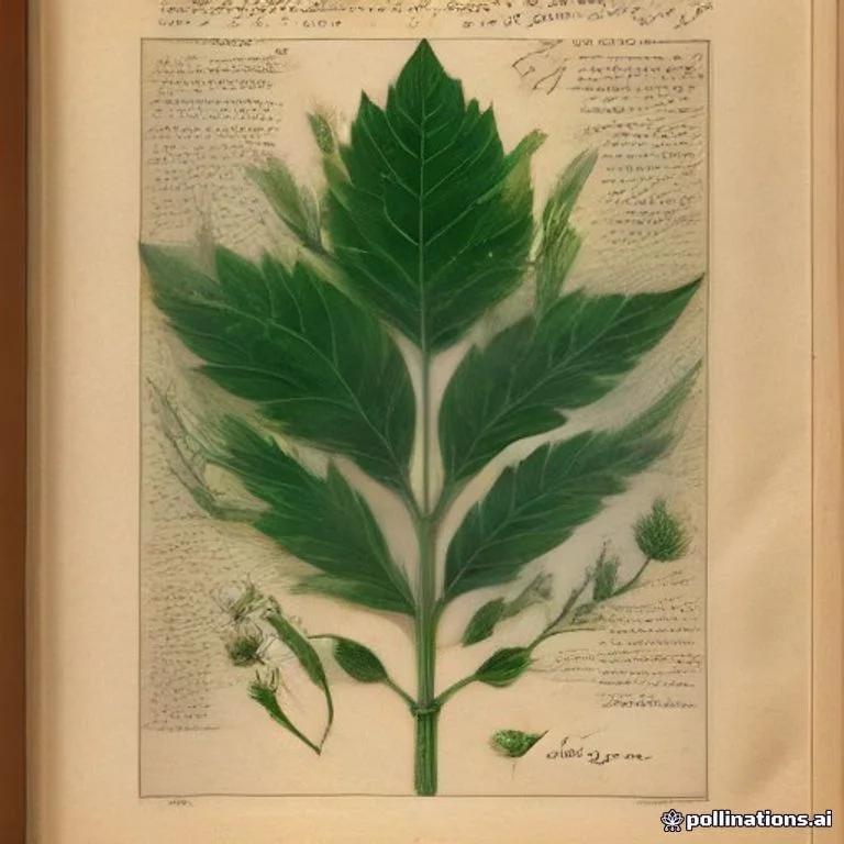 Classical botanical illustration of 艾叶 / 艾草 / 灸草 / 蕲艾 / 家艾 / 冰台 / 艾蒿 — Artemisia argyi H.Lév. & Vaniot (syn. Artemisia nutans)