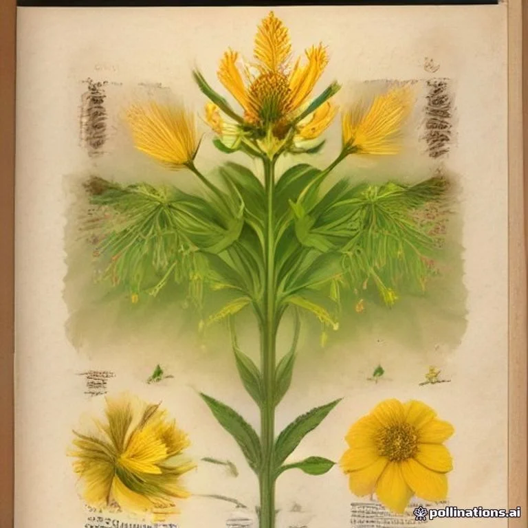 Classical botanical illustration of 黄花草 / 黄花菜 / 粘毛白花菜 / 臭黄花 / 猪屎草 / 羊角草 — Cleome viscosa L. (syn. Polanisia viscosa, Cleome icosandra)