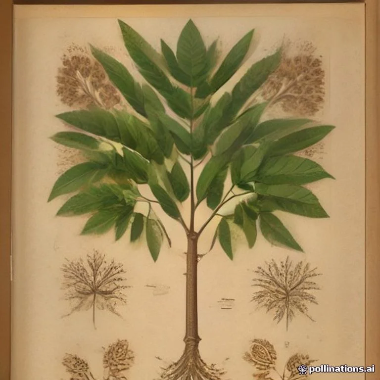 Classical botanical illustration of 辛托克肉桂 / 假肉桂 / 山桂皮 / 爪哇肉桂同类 — Cinnamomum sintoc Blume (syn. Cinnamomum cinereum, Cinnamomum calophyllum)