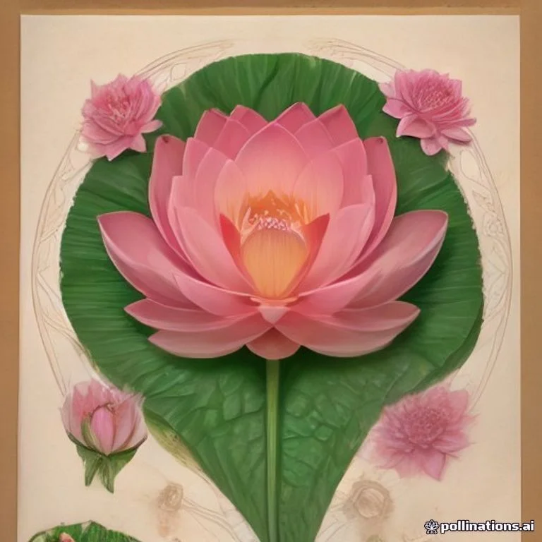 Classical botanical illustration of 荷叶 / 莲叶 / 荷盖 / 荷叶炭 / 莲须 / 莲子心 — Nelumbo nucifera Gaertn. (syn. Nymphaea nelumbo)