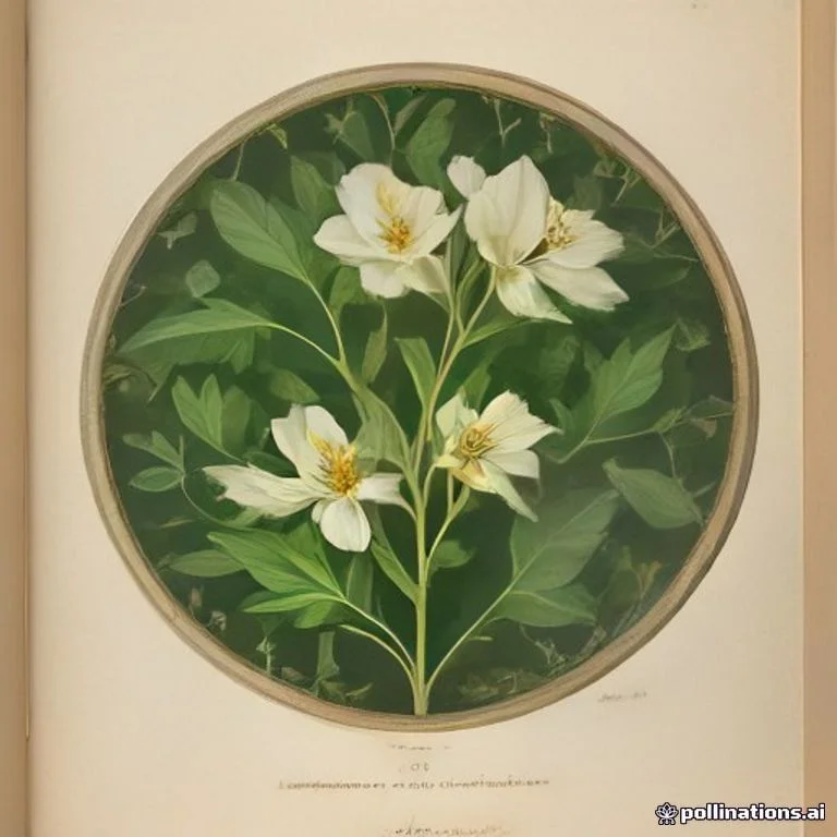 Classical botanical illustration of 茉莉花 / 双瓣茉莉 / 抹丽 / 没利 / 三白 — Jasminum sambac (L.) Aiton