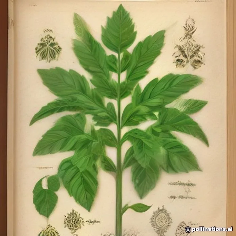 Classical botanical illustration of 罗勒 / 九层塔 / 兰香 / 金不换 / 气香草 / 鸭头罗勒 — Ocimum basilicum L. (syn. Ocimum pilosum)