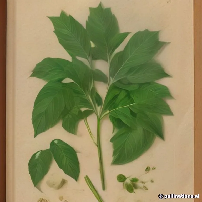 Classical botanical illustration of 灵枝草 / 白鹤灵芝 / 仙鹤草 / 癣草 — Rhinacanthus nasutus (L.) Kurz (syn. Justicia nasuta)