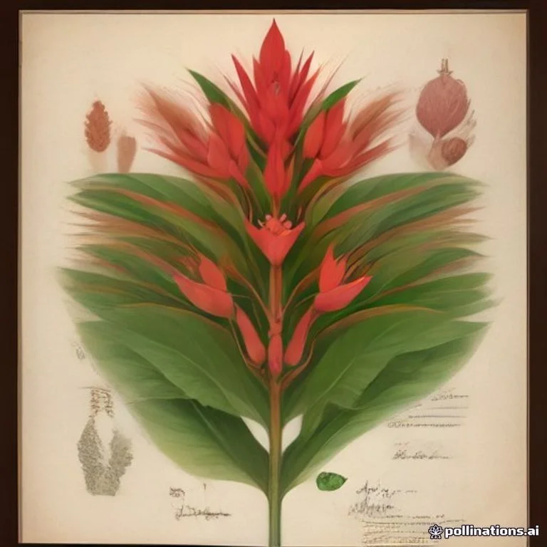 Classical botanical illustration of 小山姜 / 贝壳山姜 / 红豆蔻同属 / 野姜 / 连翘姜 / 野高良姜 — Alpinia conchigera Griff. (syn. Languas conchigera, Alpinia humilis)