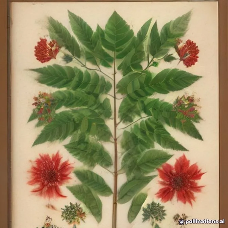 Classical botanical illustration of 刺桐 / 海桐皮 / 刺木通 / 广东海桐皮 / 鹦哥花 — Erythrina variegata L. (syn. Erythrina indica)