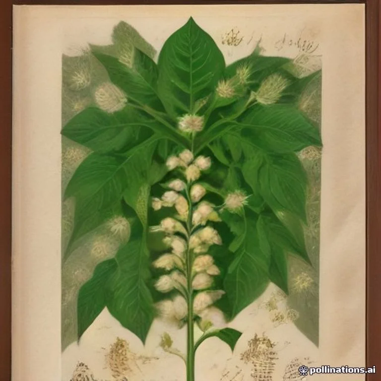 Classical botanical illustration of 薇甘菊 / 小花假泽兰 / 小花蔓泽兰 / 飞机藤 — Mikania micrantha Kunth (syn. Mikania orinocensis)