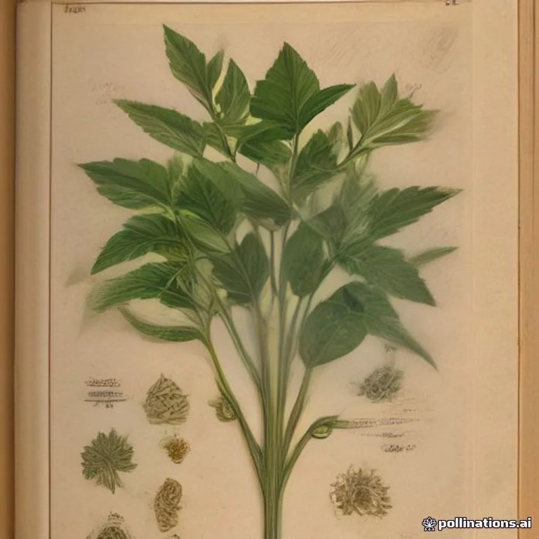 Classical botanical illustration of 巴西纽扣 / 纽扣花 / 紫纽扣 — Centratherum punctatum Cass. (syn. Centratherum violaceum)