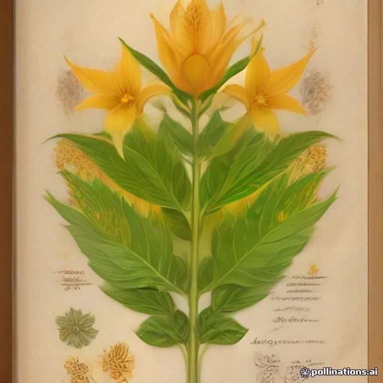 Classical botanical illustration of 金叶木 / 黄脉爵床 / 斑叶爵床 / 金脉爵床 / 黄金脉 — Sanchezia speciosa Leonard (syn. Sanchezia nobilis)