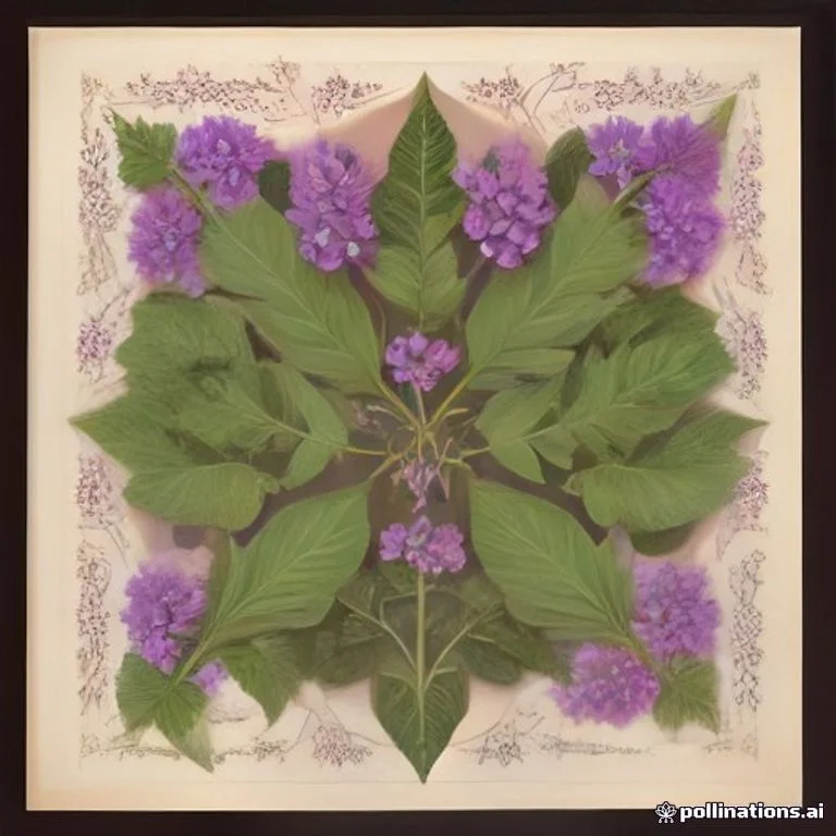 Classical botanical illustration of 圣罗勒 / 神罗勒 / 印度圣草 / 圣罗勒草 — Ocimum tenuiflorum L. (syn. Ocimum sanctum)