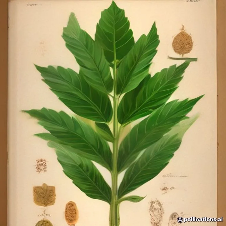Classical botanical illustration of 烟草 / 烟叶 / 相思草 / 金丝熏 / 乌香 / 芬草 — Nicotiana tabacum L.