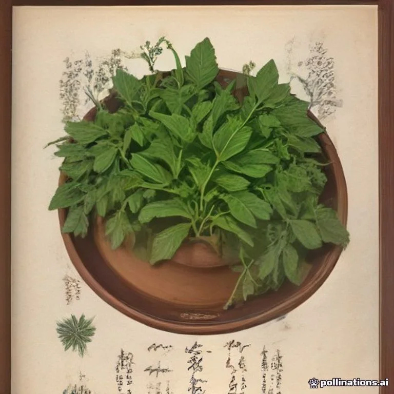 Classical botanical illustration of 益母草 / 坤草 / 益母艾 / 贞蔚 / 茺蔚子 — Leonurus japonicus Houtt. (syn. Leonurus artemisia)