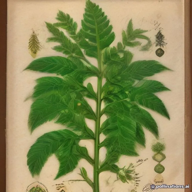 Classical botanical illustration of 海金沙 / 金砂 / 左转藤灰 — Lygodium japonicum (Thunb.) Sw.