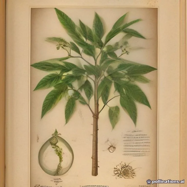 Classical botanical illustration of 止泻木 / 止痢树 / 苦参木 / 霍拉草 — Holarrhena antidysenterica (L.) Wall. ex A.DC. (syn. Holarrhena pubescens)
