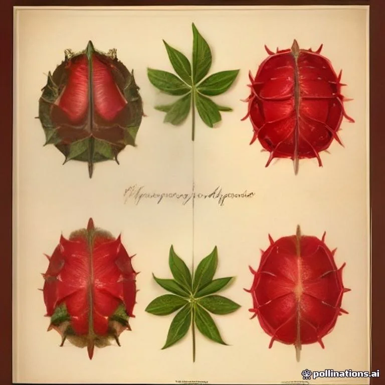 Classical botanical illustration of 木鳖子 / 刺苦瓜 / 阴阳木鳖 / 漏谷果 / 假苦瓜 — Momordica cochinchinensis (Lour.) Spreng.