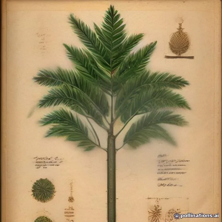 Classical botanical illustration of 木麻黄 / 短枝木麻黄 / 驳骨树 / 铁木 / 千条树 — Casuarina equisetifolia L. (syn. Casuarina littoralis, Casuarina africana)