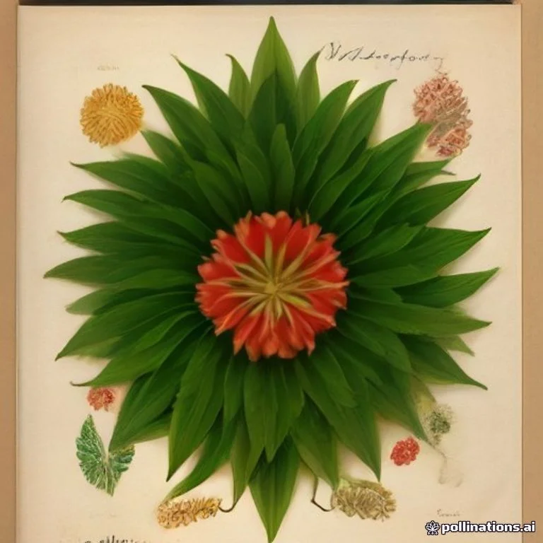 Classical botanical illustration of 凤梨 / 菠萝 / 黄梨 / 番梨 / 地菠萝 / 露兜树同名异物 — Ananas comosus (L.) Merr. (syn. Ananas sativus, Bromelia ananas)