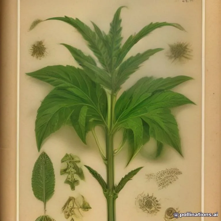 Classical botanical illustration of 刺苋 / 野苋菜 / 刺苋菜 / 假苋菜 — Amaranthus spinosus L.