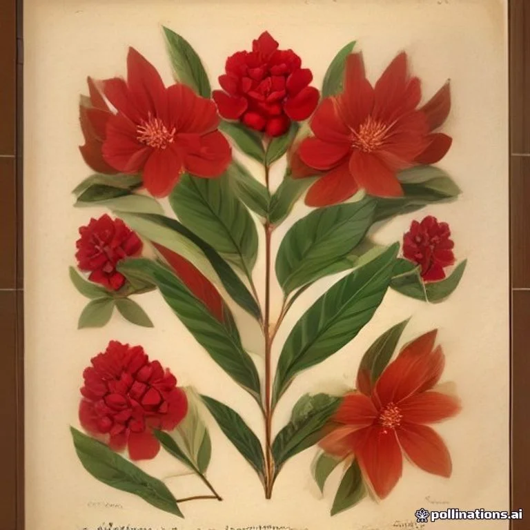 Classical botanical illustration of 龙船花 / 仙丹花 / 卖子木 — Ixora coccinea L. (and Ixora chinensis Lam.)